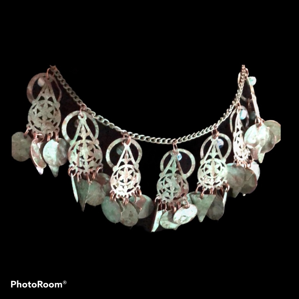 Patina Green‎ Copper Fairycore Boho Necklace - Picture 2 of 5